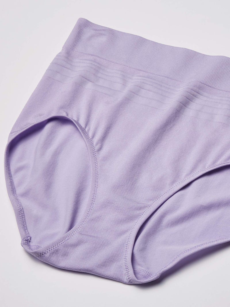 Warner's womens Blissful Benefits By Warner's Seamless Brief Panty 3 Pack Underwear, Lavender Macaron/White/Navy Ink, X-Large US - Image 2